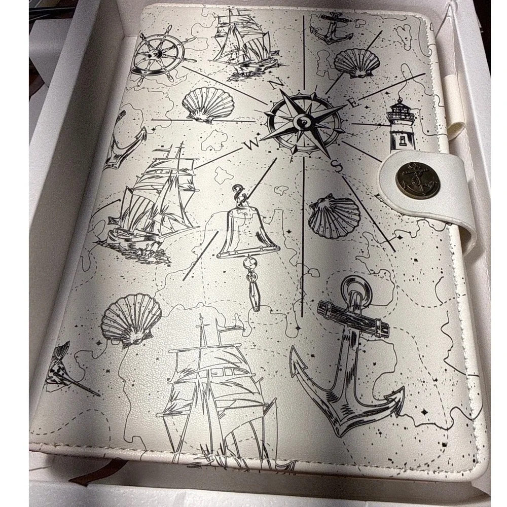 Journal Travel Faux Leather Hardcover Notebooks A5 Lined Nautical Notebook